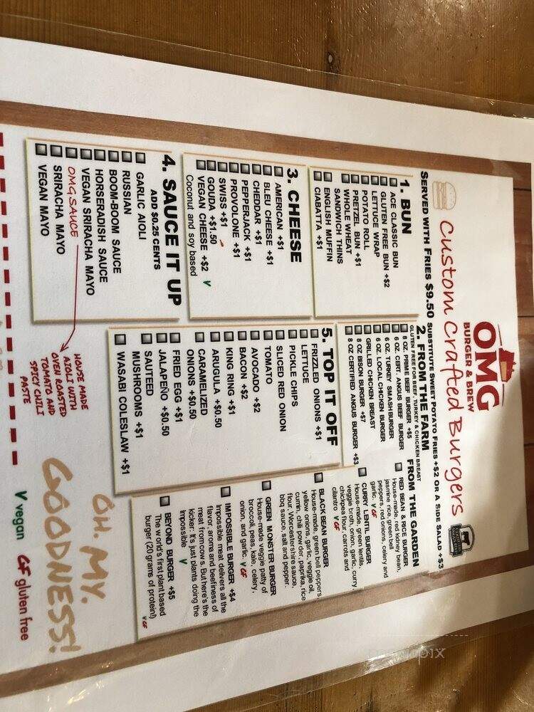 OMG Burger & Brew - Washington Township, NJ menu_pic
