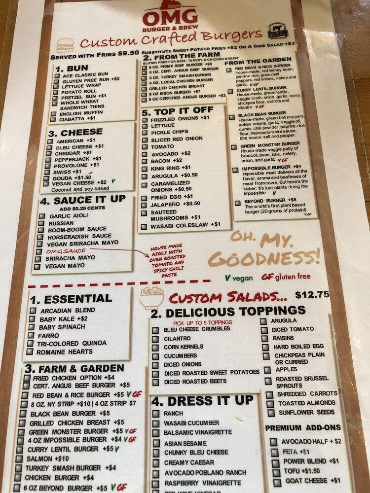 OMG Burger & Brew - Washington Township, NJ menu_pic