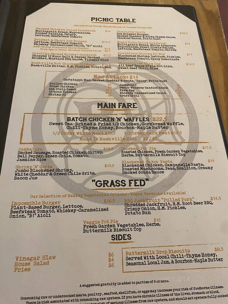 Batch New Southern Kitchen & Tap - West Palm Beach, FL menu_pic