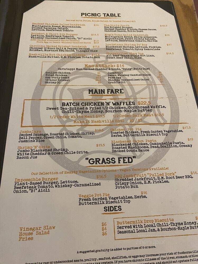 Batch New Southern Kitchen & Tap - West Palm Beach, FL menu_pic