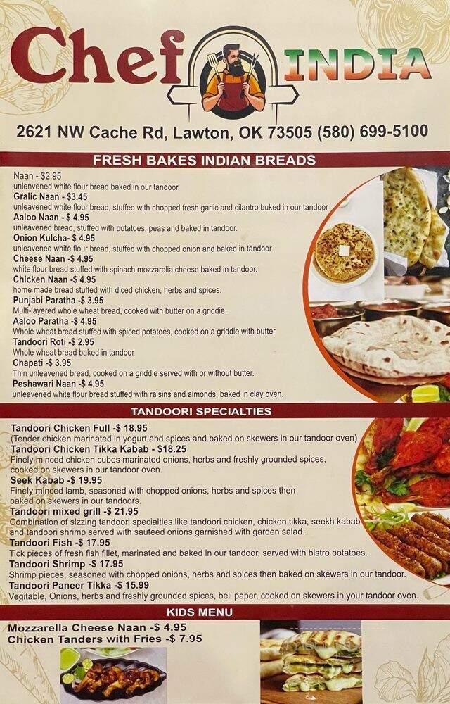 Chef India - Lawton, OK menu_pic