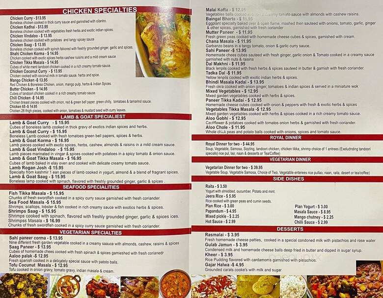 Chef India - Lawton, OK menu_pic
