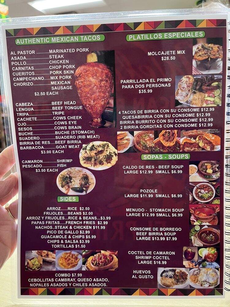 El Primo Taquieras - Salisbury, MD menu_pic