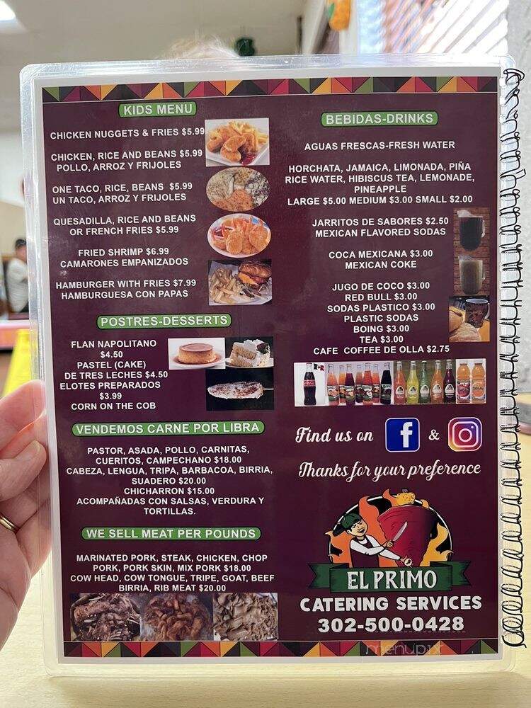 El Primo Taquieras - Salisbury, MD menu_pic