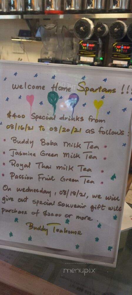 Buddy Teahouse - San Jose, CA menu_pic