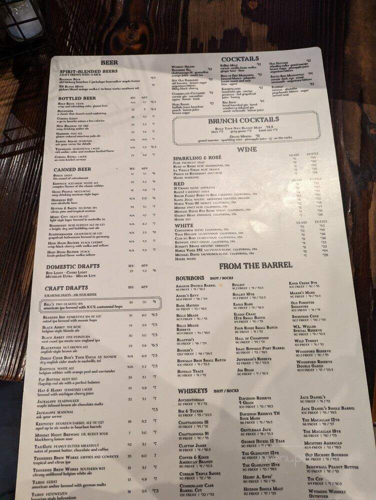 NashHouse Southern Spoon and Saloon - Nashville, TN menu_pic