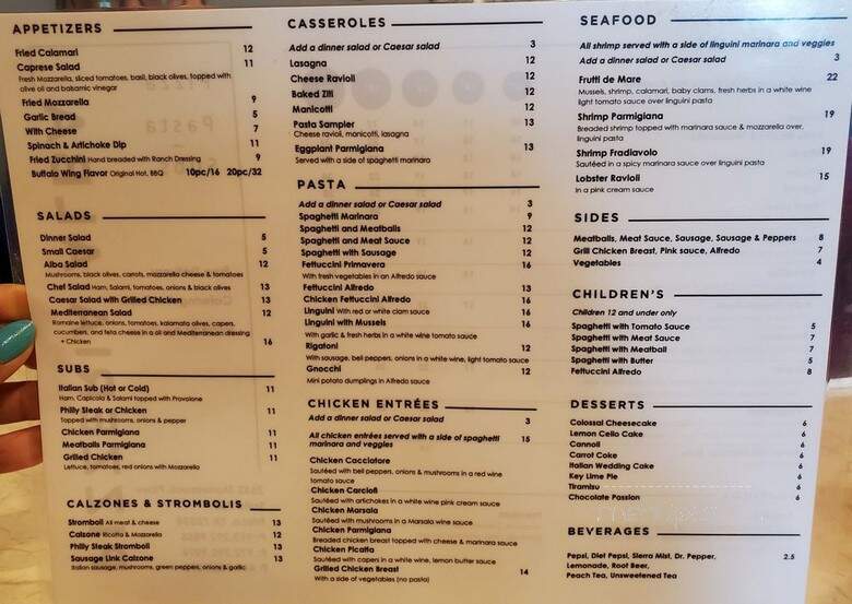 Alba's Pizzeria - Frisco, TX menu_pic