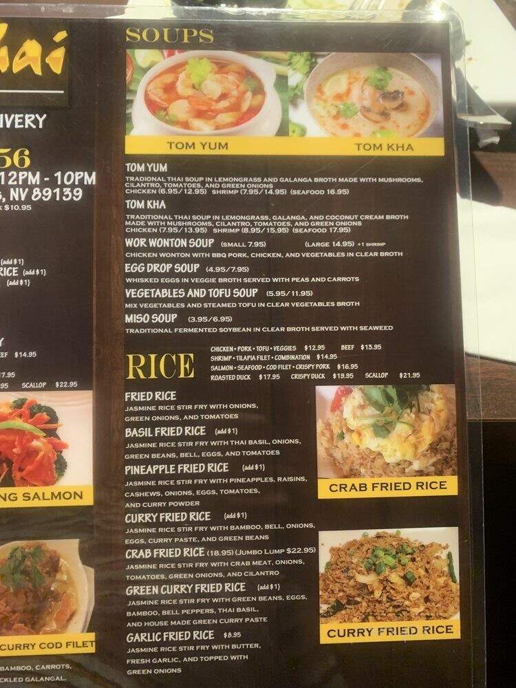 LucKi Thai Bistro - Las Vegas, NV menu_pic