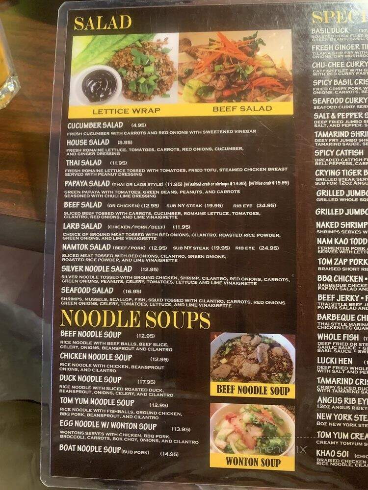 LucKi Thai Bistro - Las Vegas, NV menu_pic