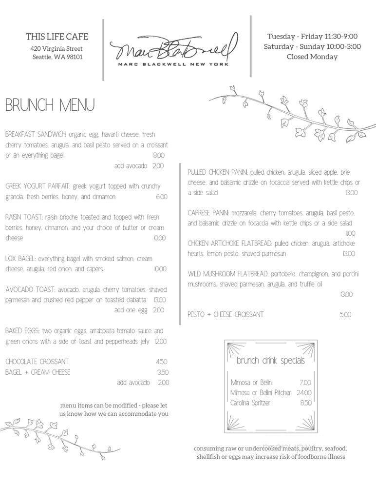 Marc Blackwell, This Life! - Seattle, WA menu_pic
