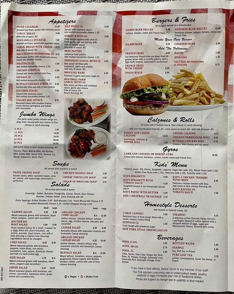 Sinapi's Pizza, Pasta & More - Poughkeepsie, NY menu_pic