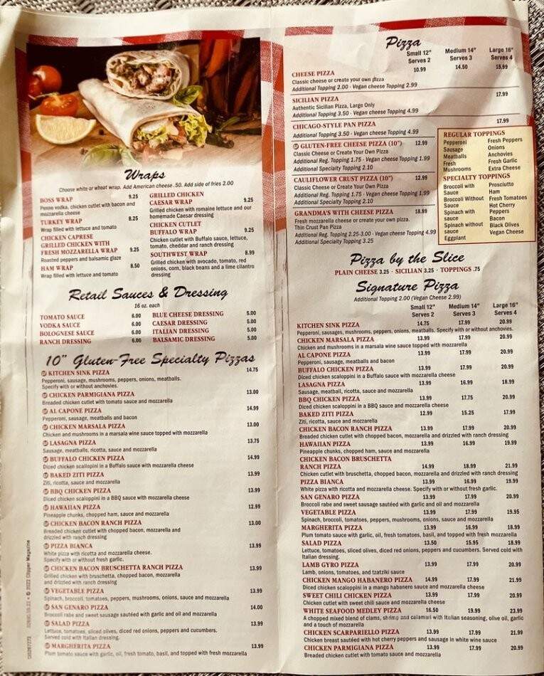 Sinapi's Pizza, Pasta & More - Poughkeepsie, NY menu_pic
