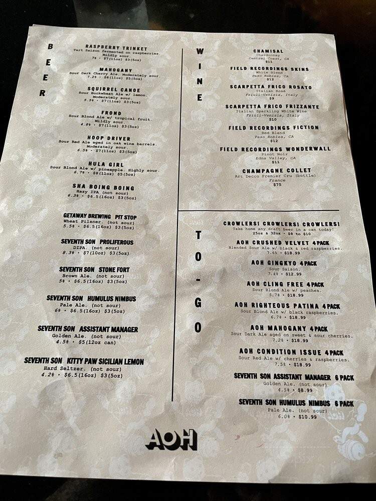Antiques On High - Columbus, OH menu_pic