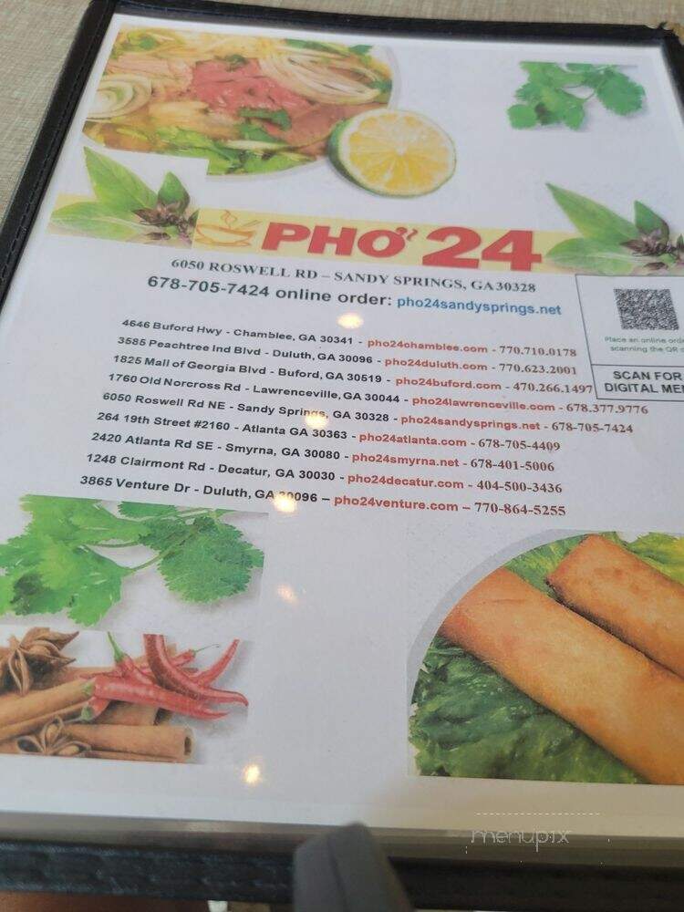 Pho 24 - Sandy Springs, GA menu_pic