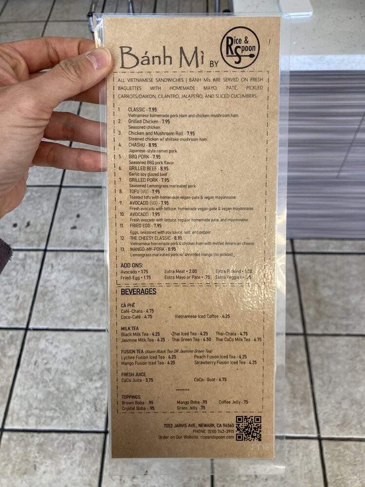 Banh Mi by Rice and Spoon - Newark, CA menu_pic
