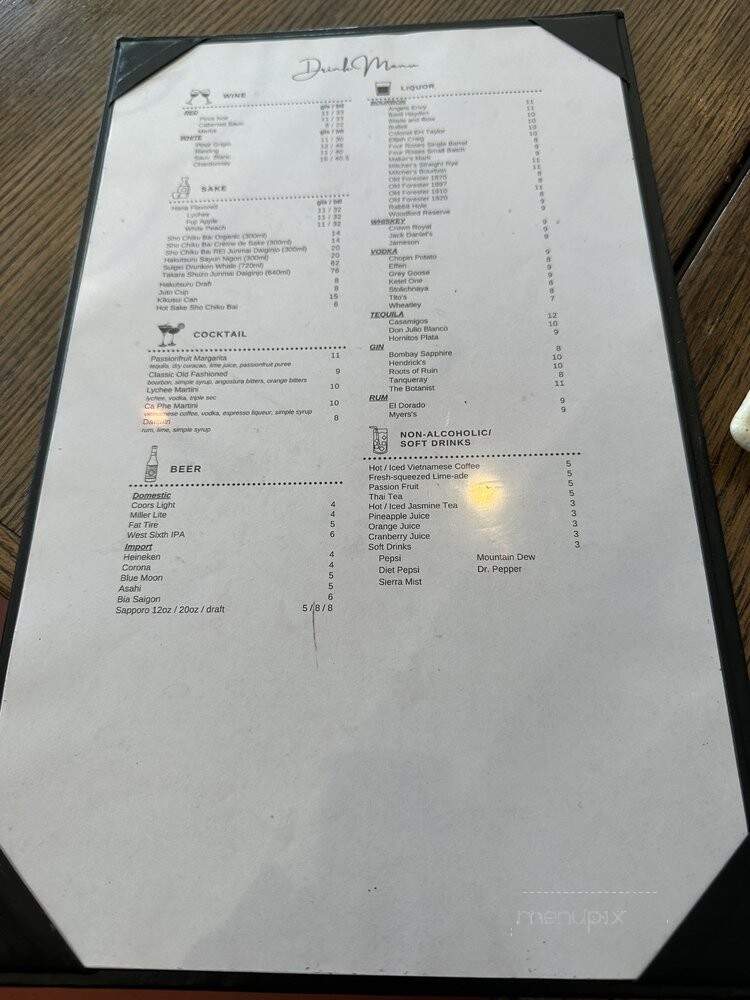 Eatz Vietnamese Restaurant - Louisville, KY menu_pic