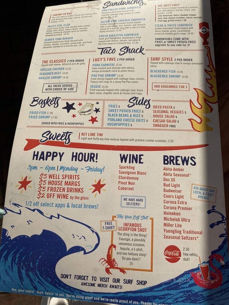 Lucy's Retired Surfers Bar & Restaurant - Key West, FL menu_pic