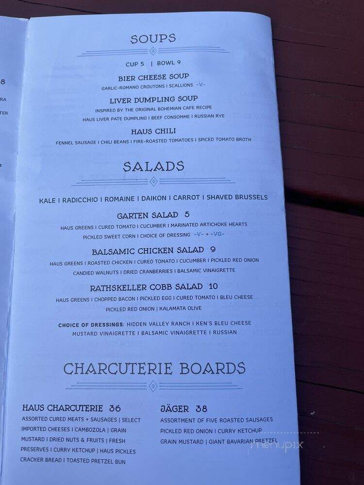 Rathskeller Bier Haus - Omaha, NE menu_pic