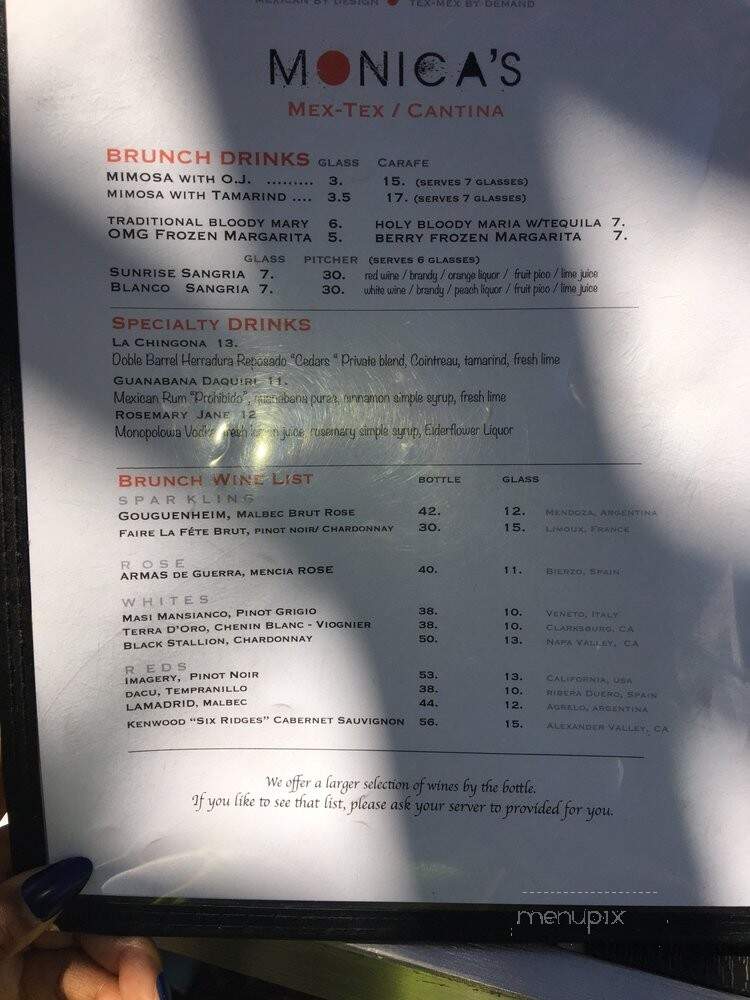 Monica's Mex Tex Cantina - Dallas, TX menu_pic