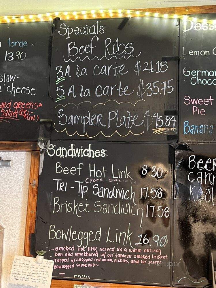 Bowlegged BBQ - San Diego, CA menu_pic