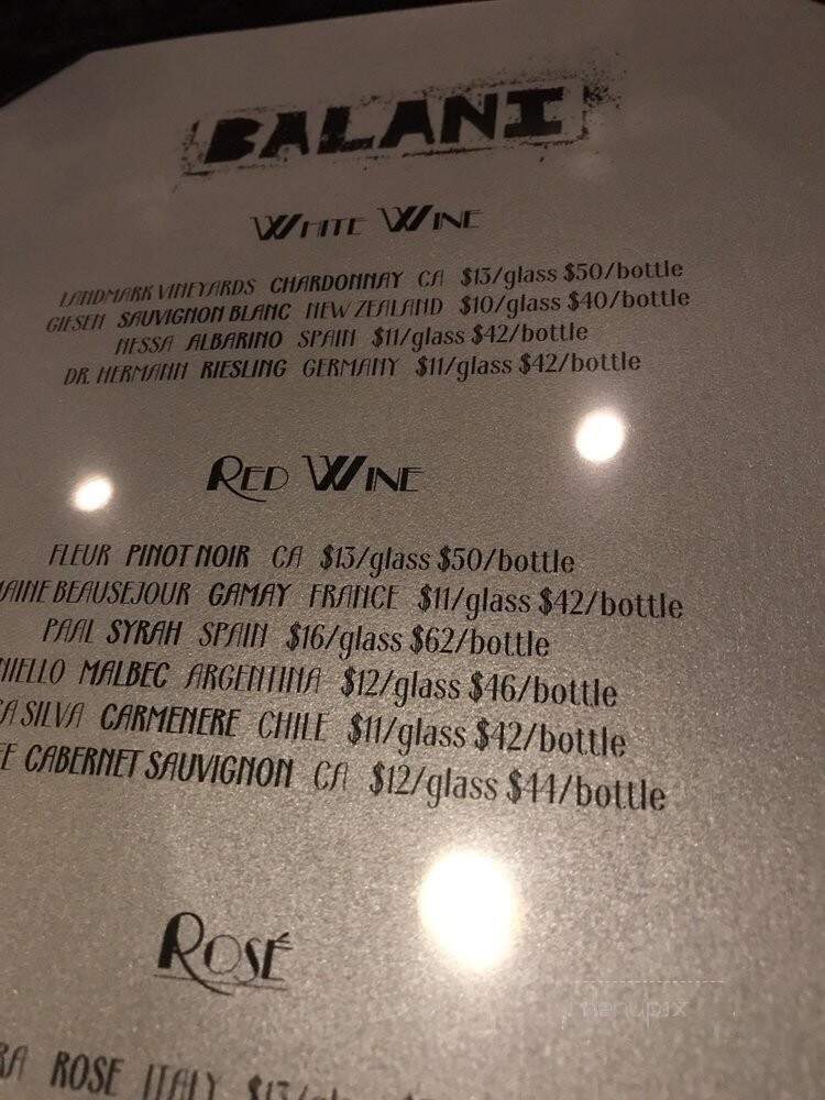 Balani Restaurant - Waltham, MA menu_pic