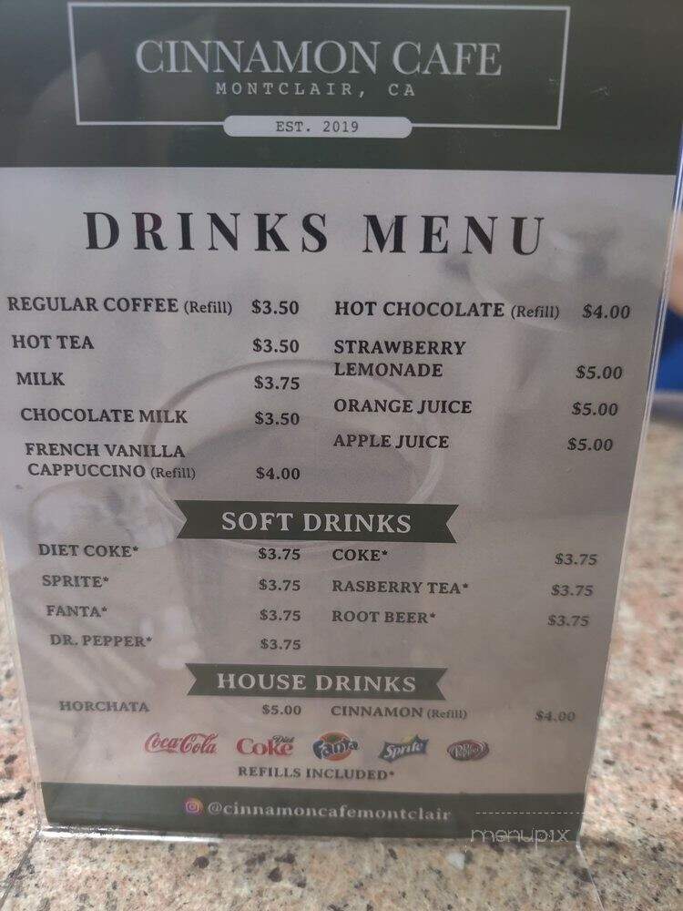 Cinnamon Cafe - Montclair, CA menu_pic