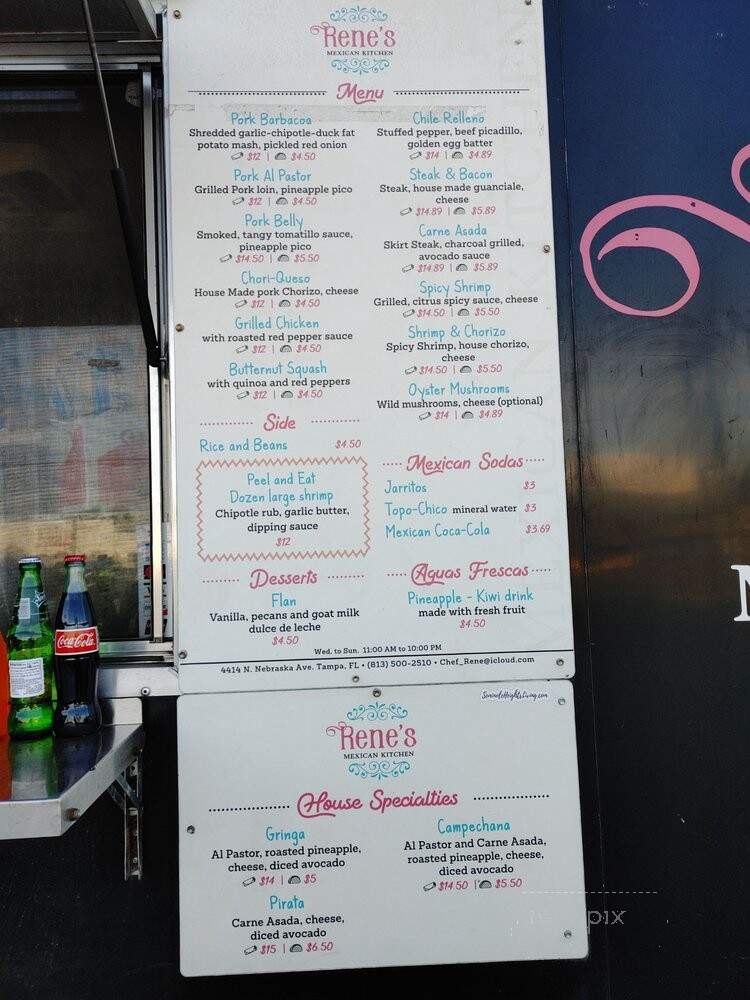 Rene's Mexican Kitchen - Tampa, FL menu_pic
