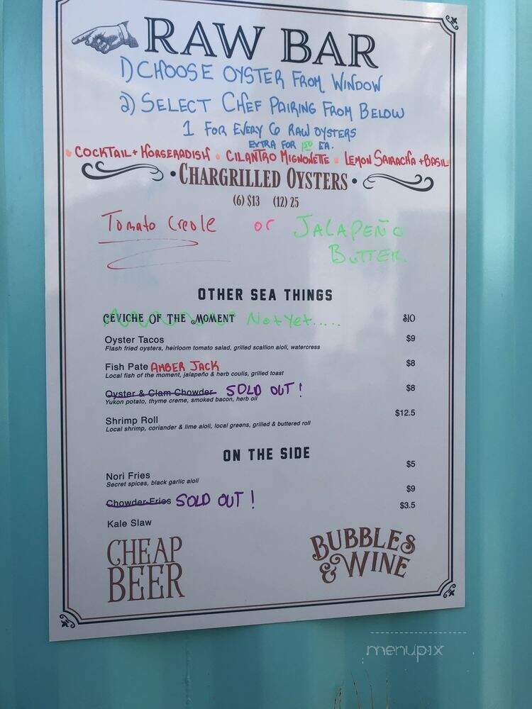 Boat Run Oyster Company - Tampa, FL menu_pic