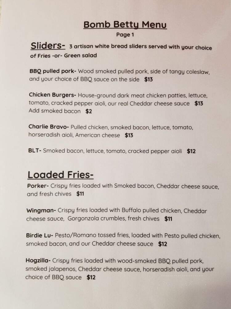 Bomb Betty - Bend, OR menu_pic