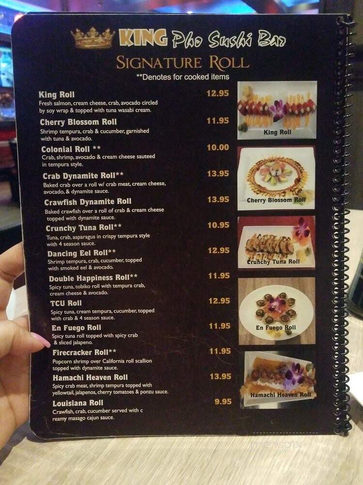 King Pho Sushi Bar - Fort Worth, TX menu_pic