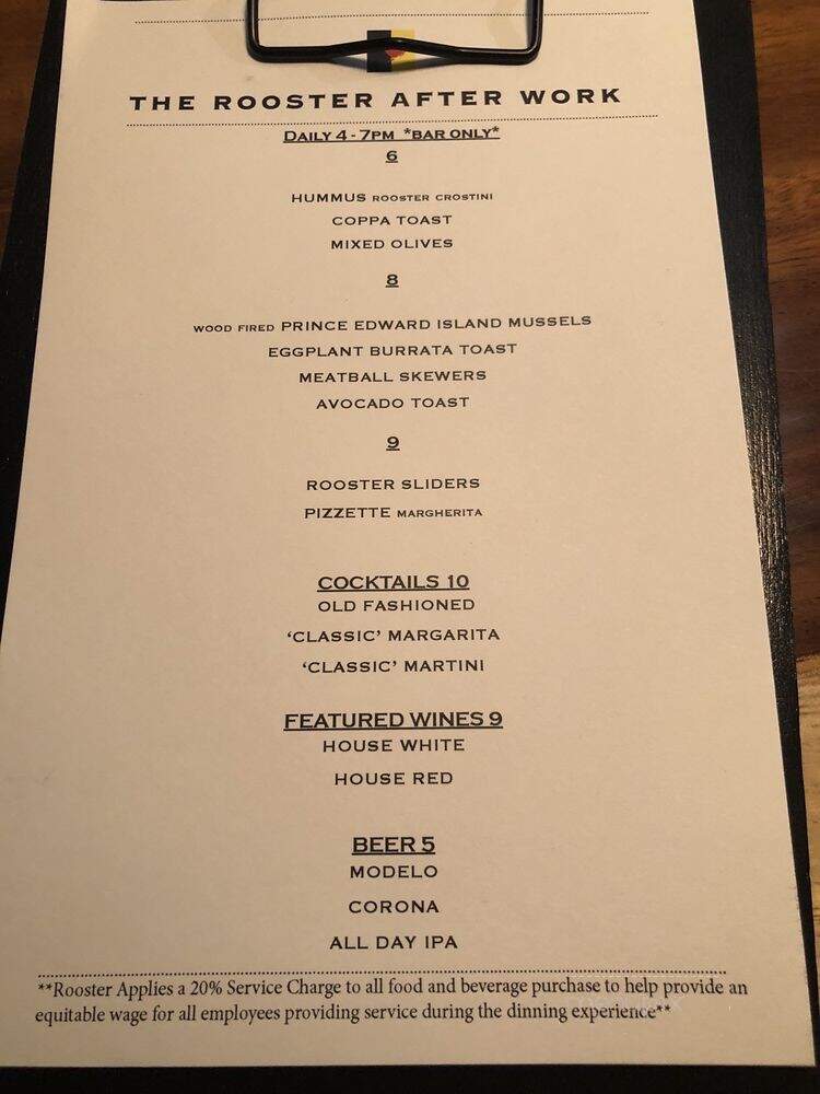The Rooster - Santa Monica, CA menu_pic