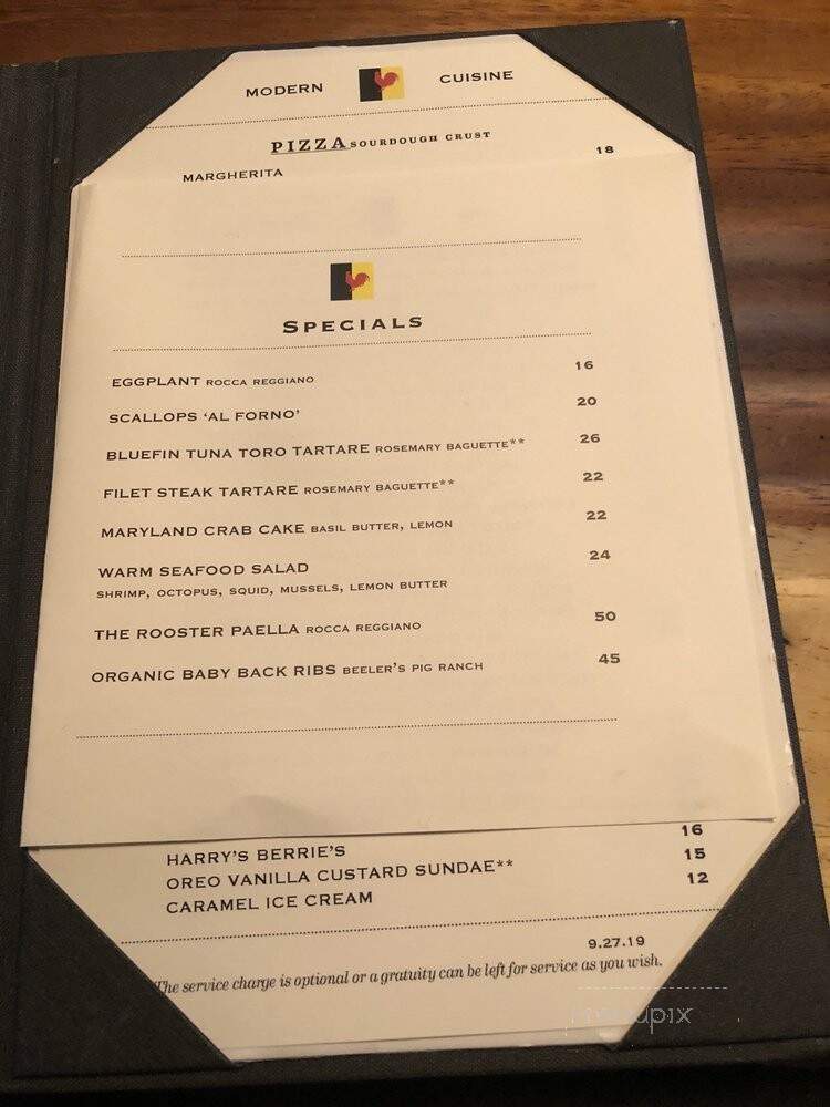 The Rooster - Santa Monica, CA menu_pic