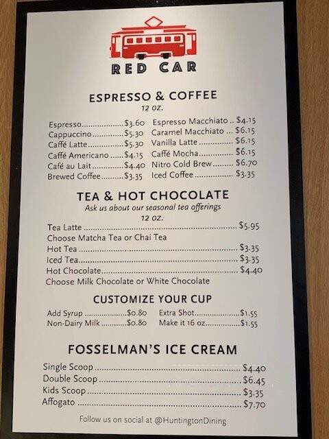 Red Car Coffee Shop - San Marino, CA menu_pic
