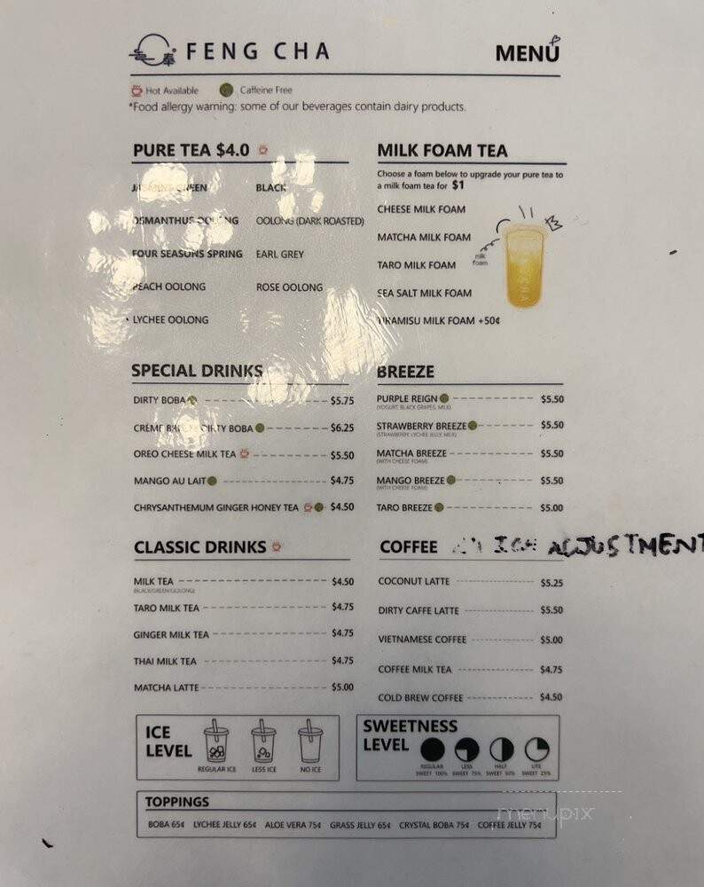 Feng Cha Teahouse - Arlington, TX menu_pic