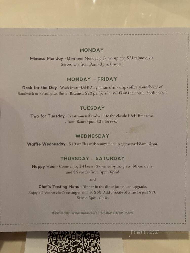 The Hart and The Hunter - Seattle, WA menu_pic