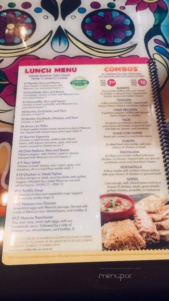 Pancho's Mexican Grill - Tallahassee, FL menu_pic