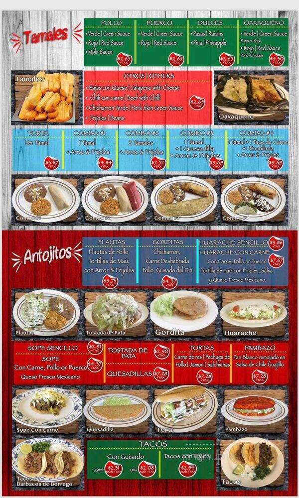 Tamales Dona Tere - Houston, TX menu_pic