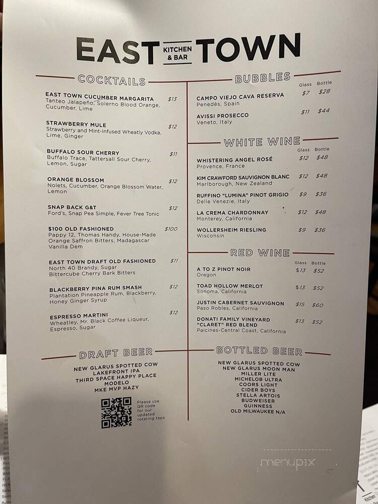 East Town Kitchen & Bar - Milwaukee, WI menu_pic