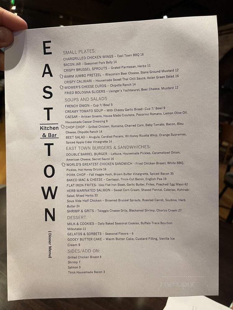East Town Kitchen & Bar - Milwaukee, WI menu_pic