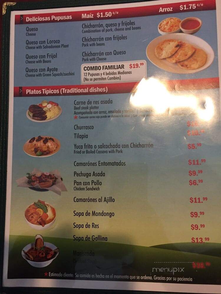 Pupuseria Dona Bessy - Gaithersburg, MD menu_pic