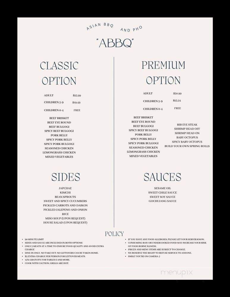 Asian BBQ & Pho - Visalia, CA menu_pic