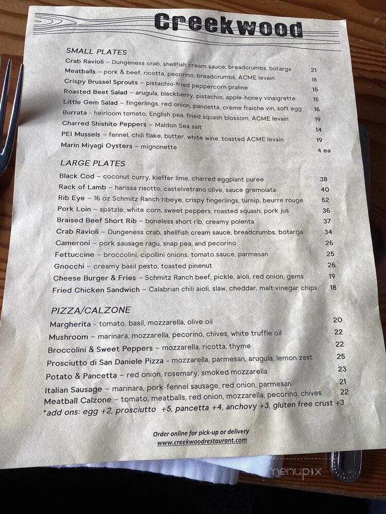 Creekwood - Berkeley, CA menu_pic