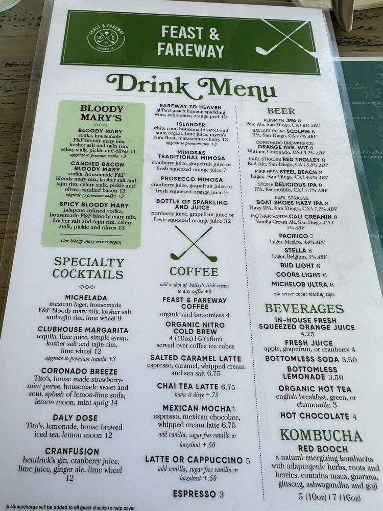 Feast & Fareway - Coronado, CA menu_pic