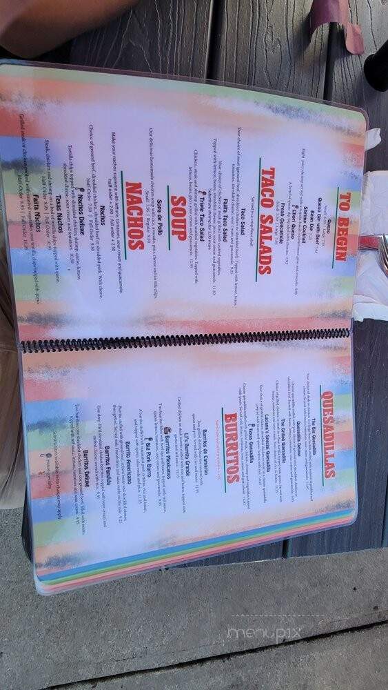 Luciana's Mexican Restaurant - Greenwood, IN menu_pic