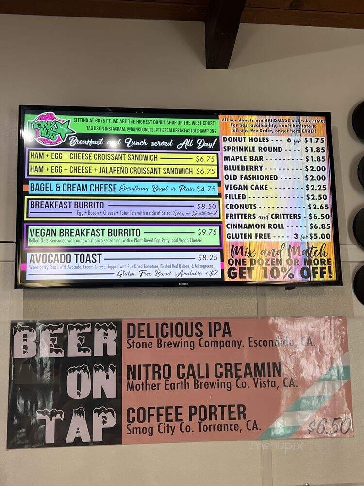 Dank Donuts - Big Bear Lake, CA menu_pic