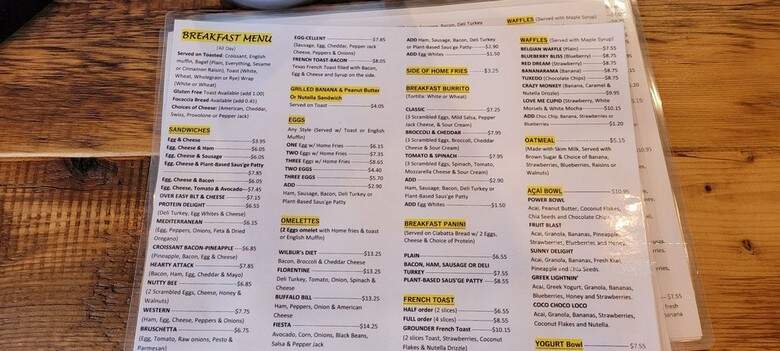 Grounder Cafe - Medford, MA menu_pic