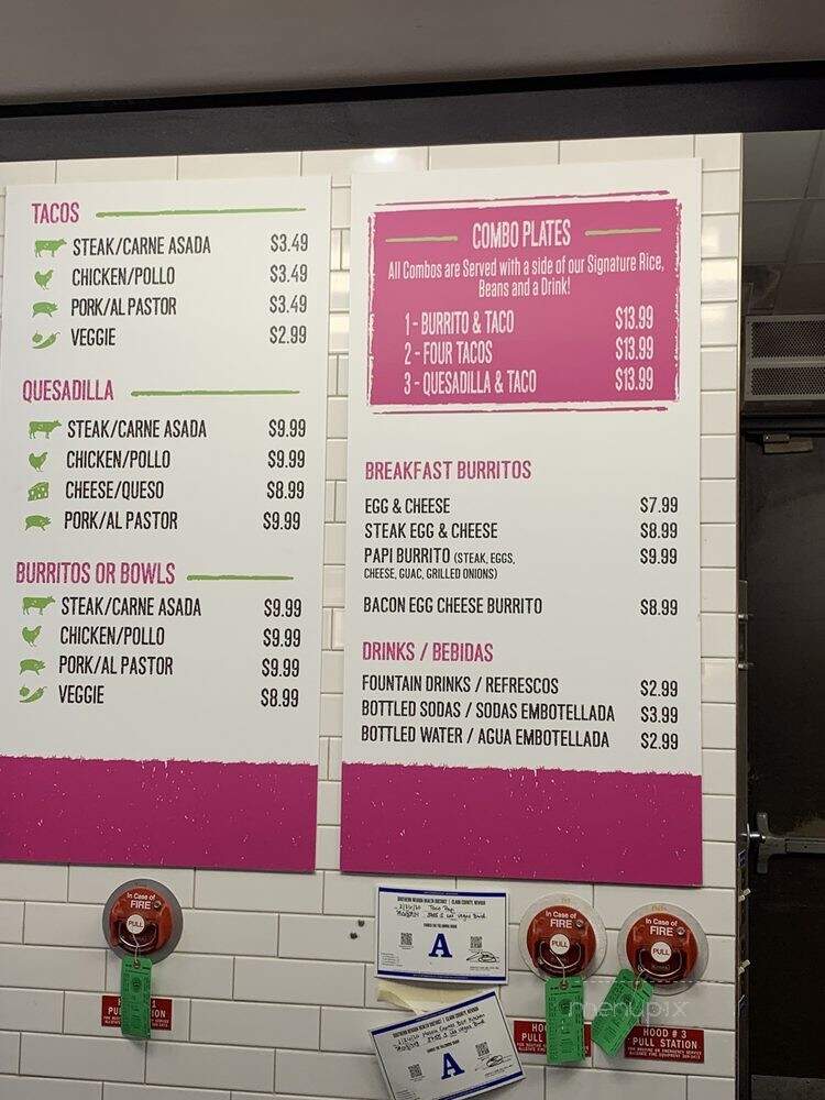 Taco Papi - Las Vegas, NV menu_pic