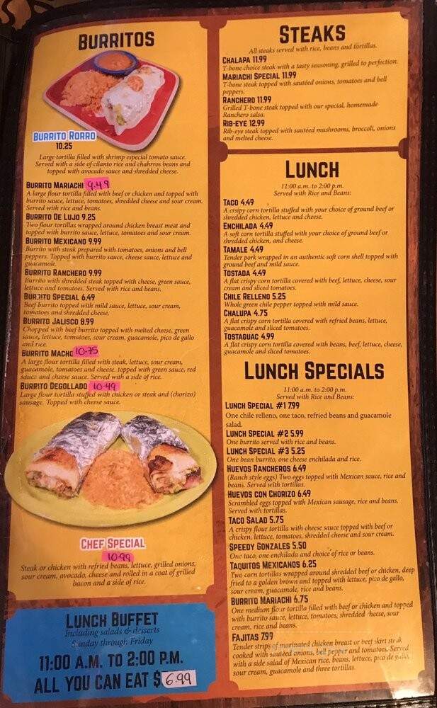 Don Bigotes - Centre, AL menu_pic