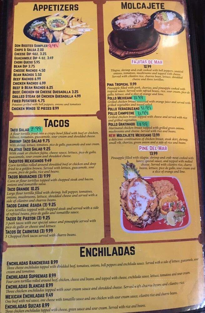 Don Bigotes - Centre, AL menu_pic