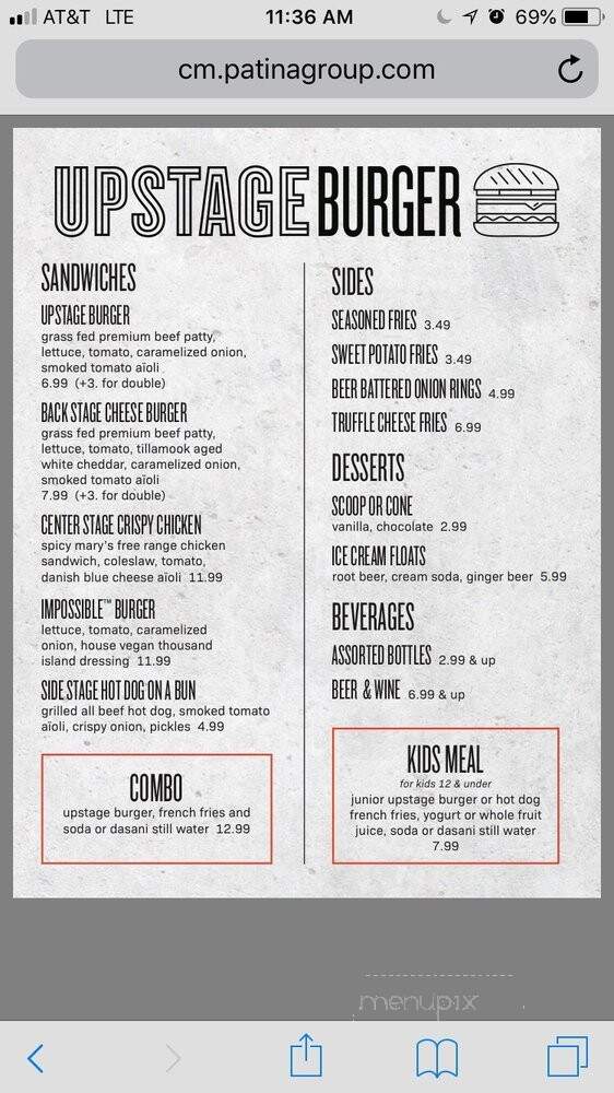 Upstage Burger - Los Angeles, CA menu_pic